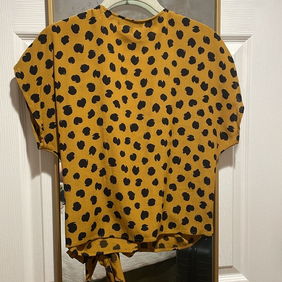 Madewell Sash-Tie Wrap Top in Painted Spots - Animal Print - Picture 10 of 11